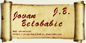 Jovan Belobabić vizit kartica